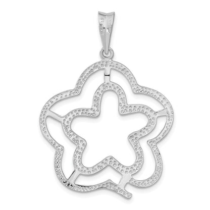Sterlingsilber Poliert Blume Anhänger