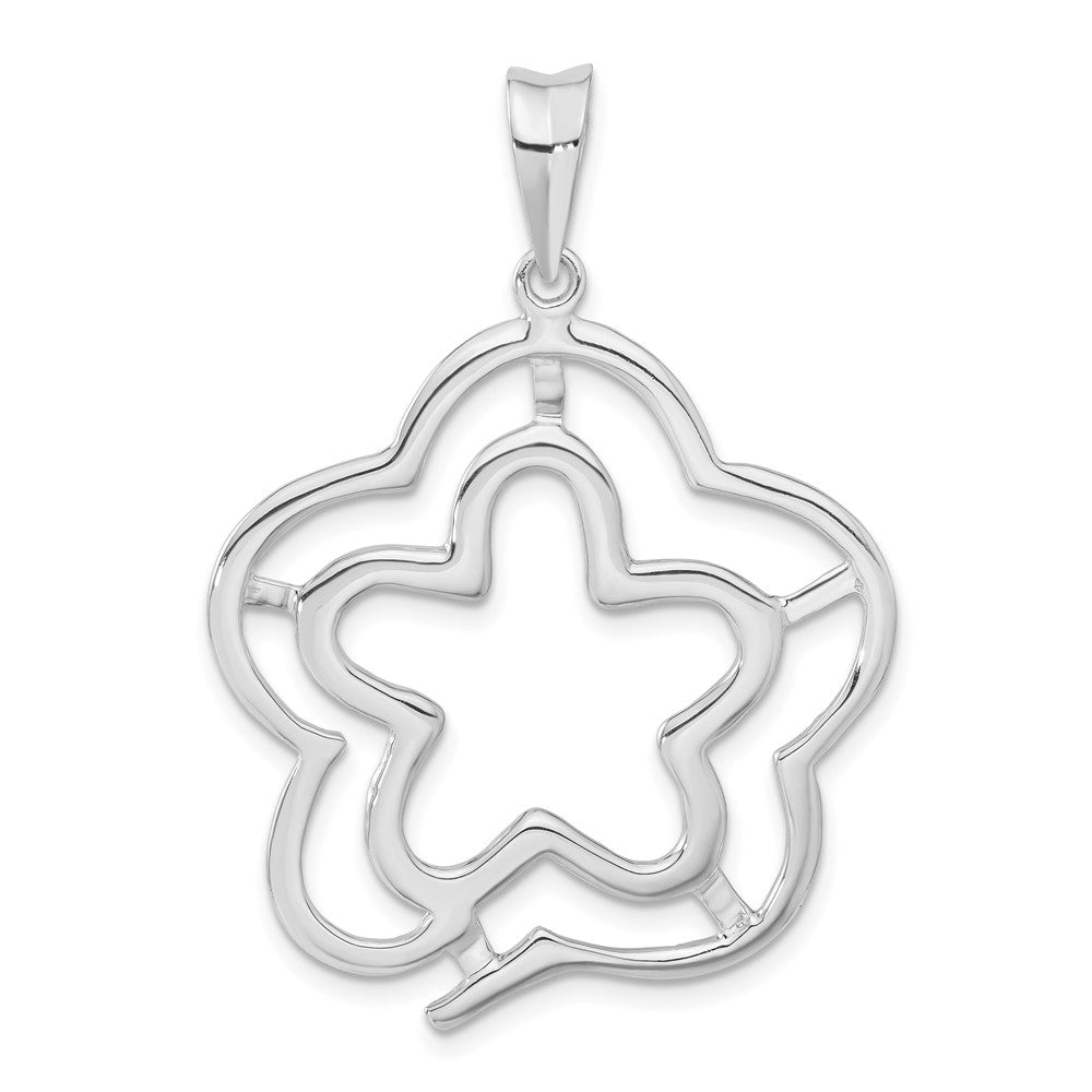 Sterlingsilber Poliert Blume Anhänger