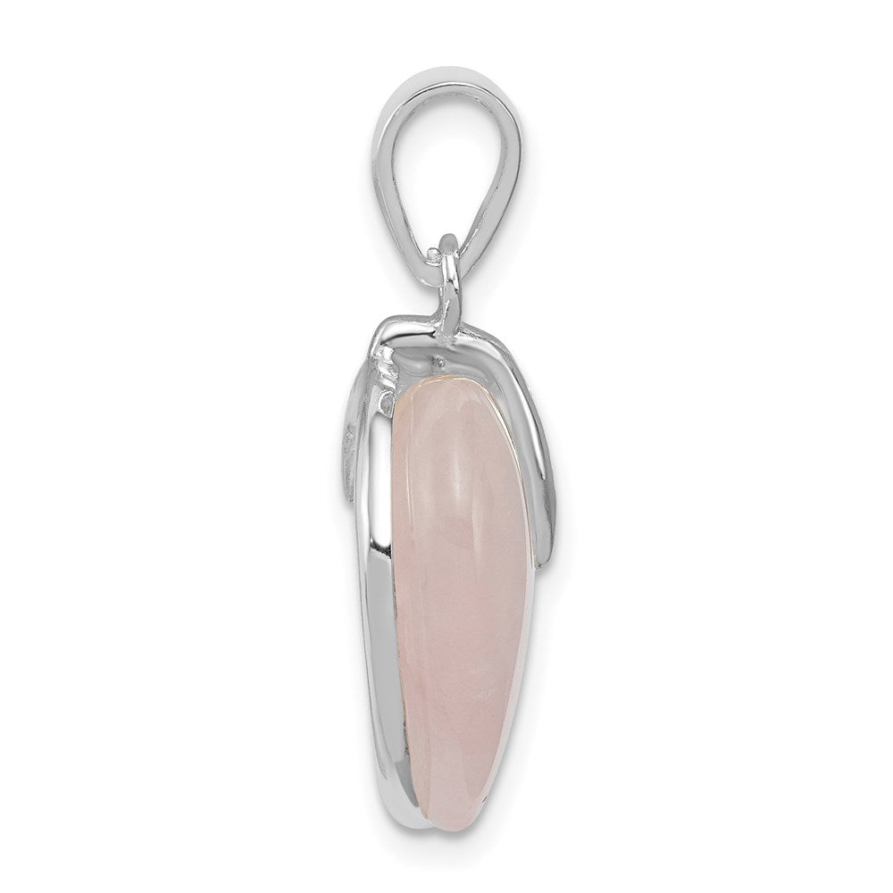Sterlingsilber Rose Quarz Anhänger