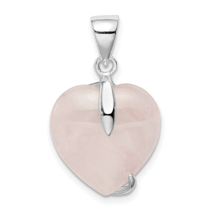 Sterlingsilber Rose Quarz Anhänger