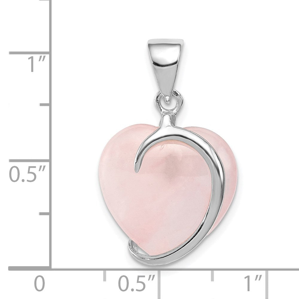 Sterlingsilber Rose Quarz Anhänger