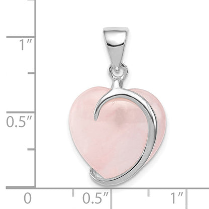 Sterlingsilber Rose Quarz Anhänger