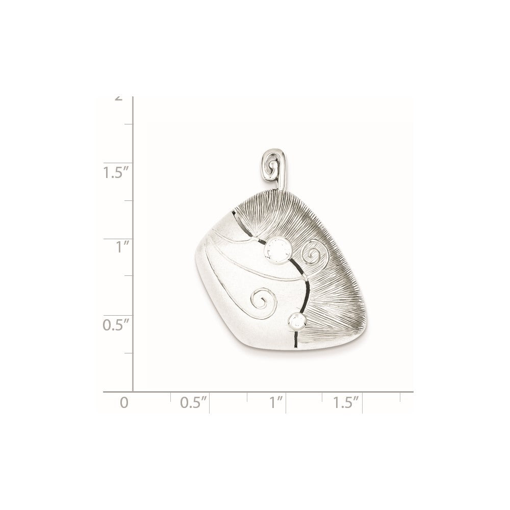 Sterlingsilber Zirkonia & Matt Curl Anhänger