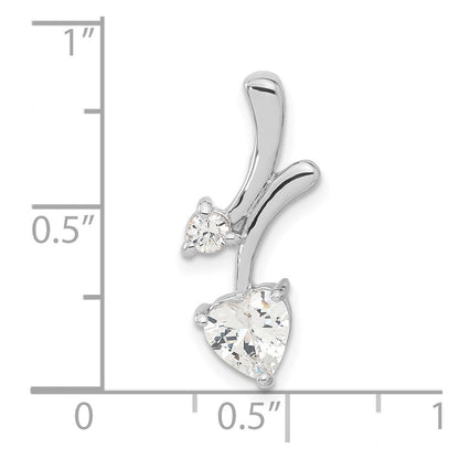Sterlingsilber Rhodiniert Zirkonia Herz Anhänger