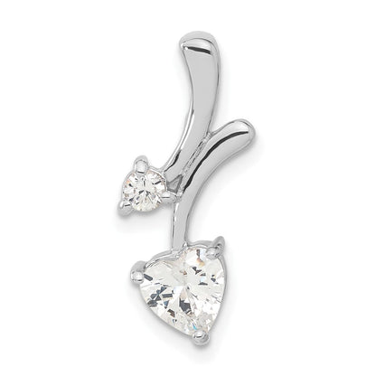 Sterlingsilber Rhodiniert Zirkonia Herz Anhänger