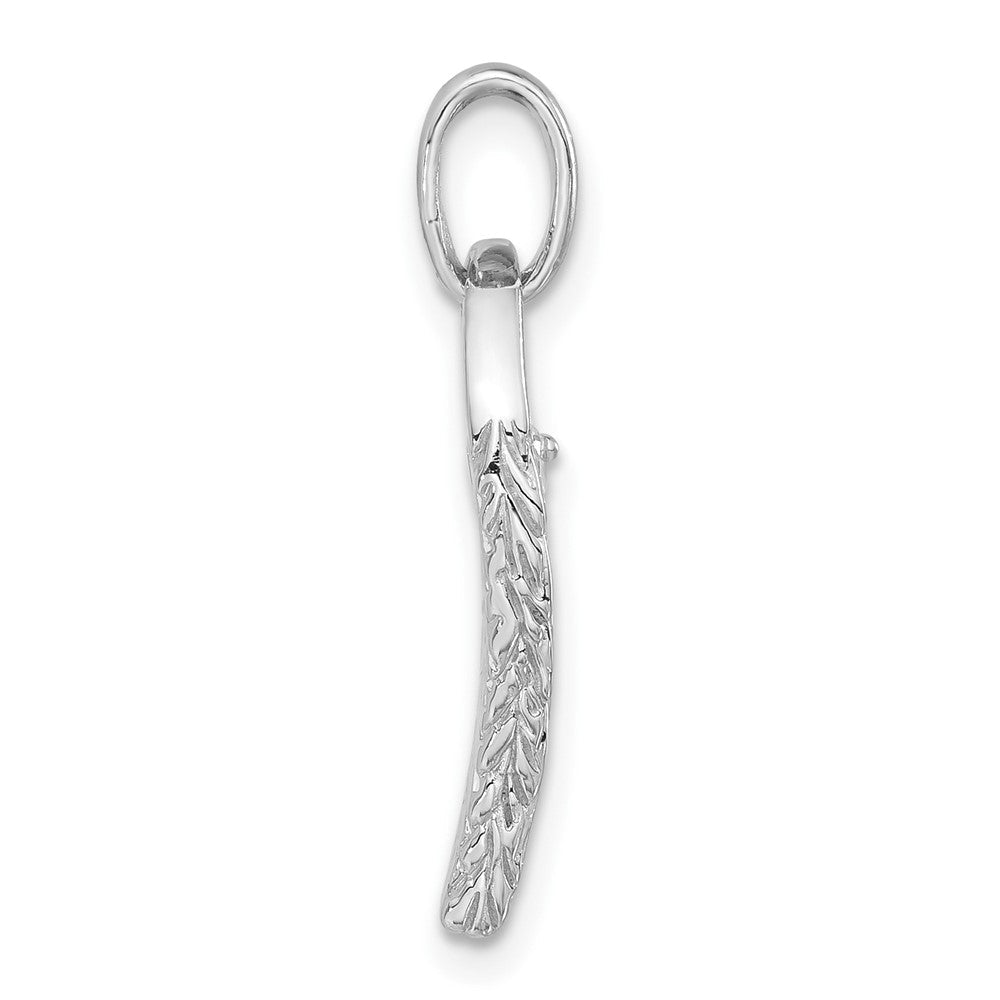 Sterlingsilber Rhodiniert Zirkonia Blatt Anhänger