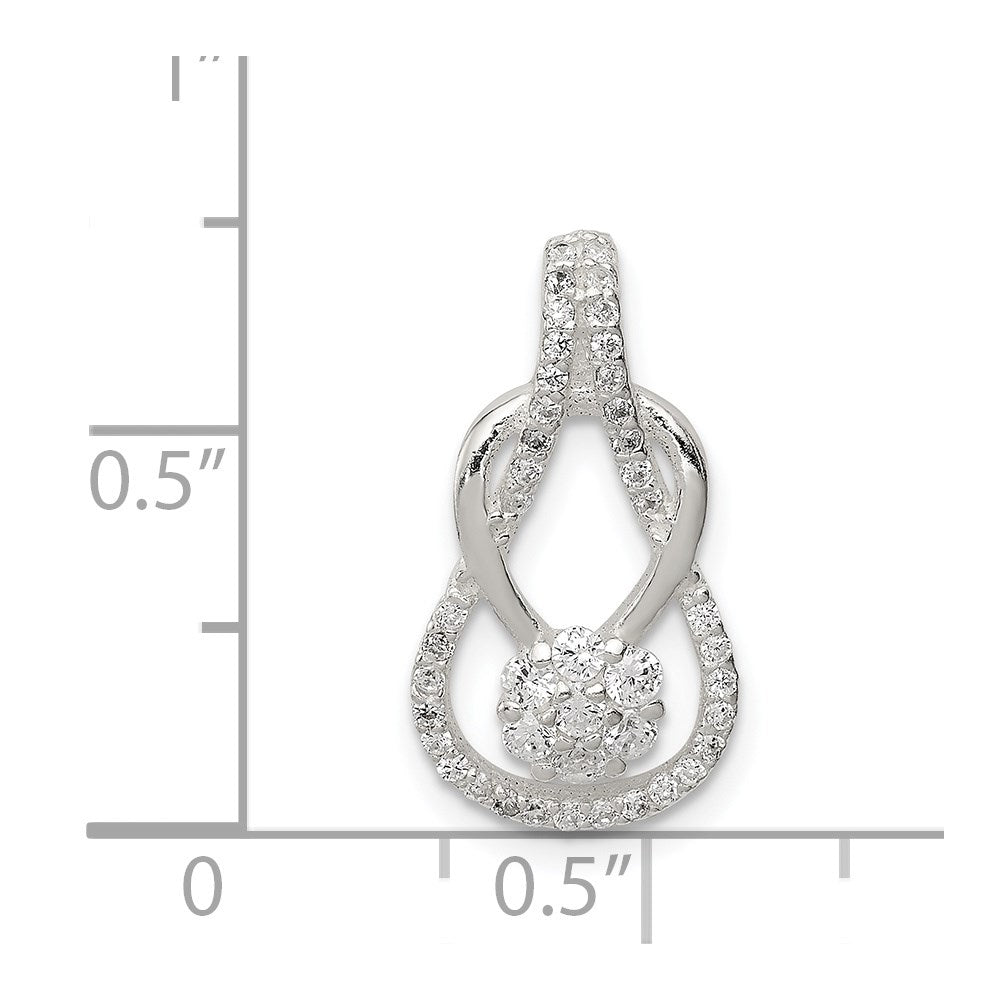 Sterlingsilber Zirkonia & Tropfen Anhänger