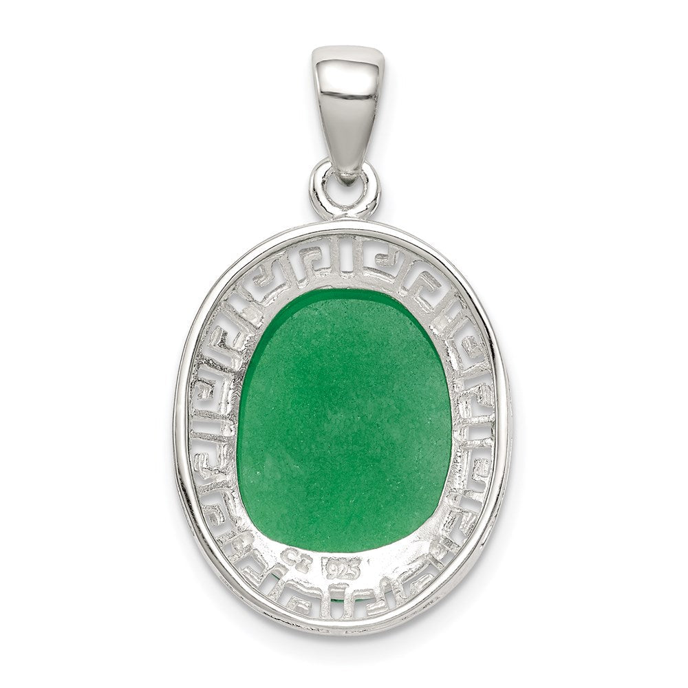 Sterlingsilber Jade Greek Key Anhänger