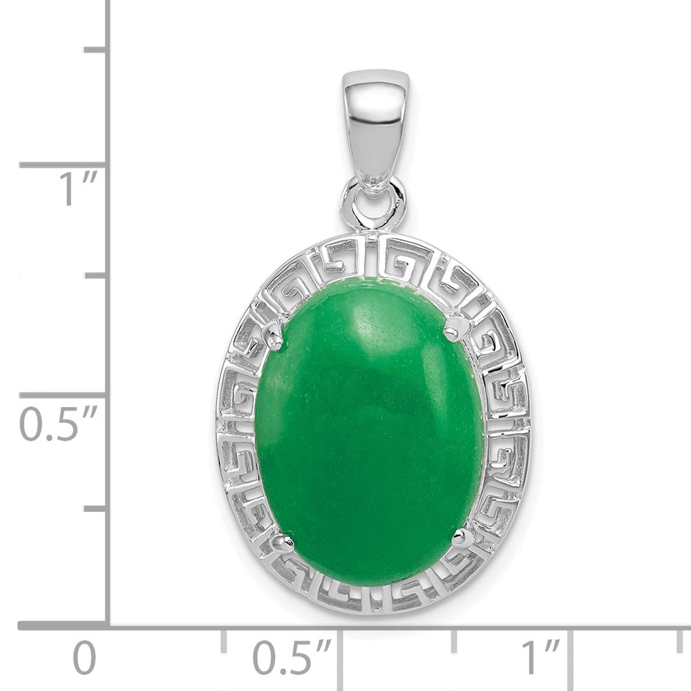 Sterlingsilber Jade Greek Key Anhänger