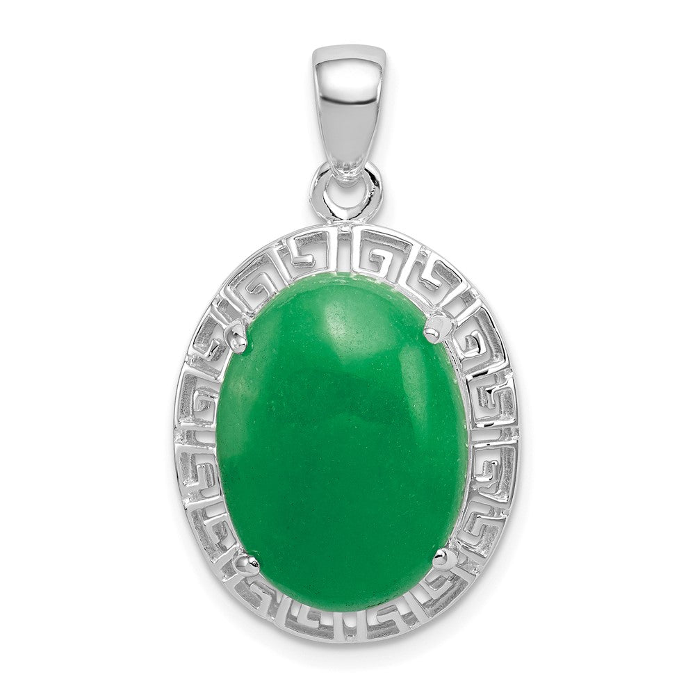 Sterlingsilber Jade Greek Key Anhänger