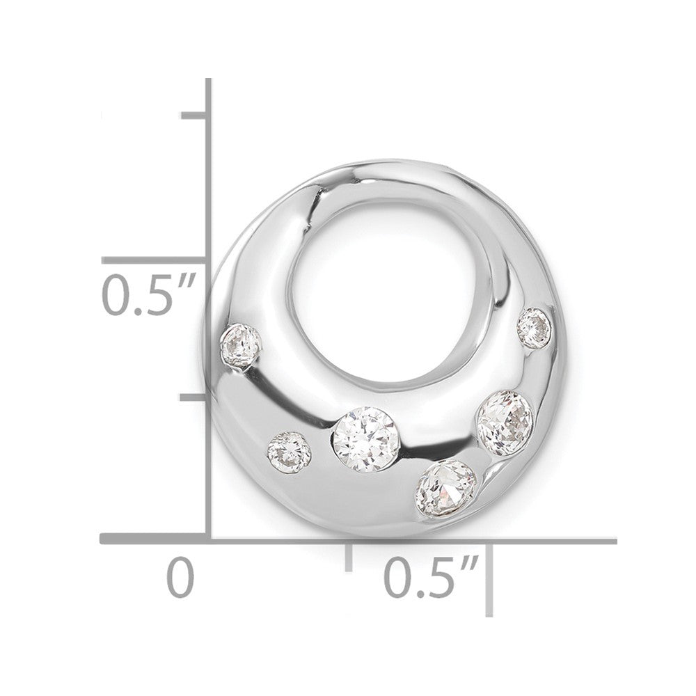 Sterlingsilber Rhodiniert Zirkonia Kreis Anhänger