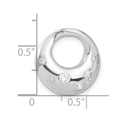 Sterlingsilber Rhodiniert Zirkonia Kreis Anhänger