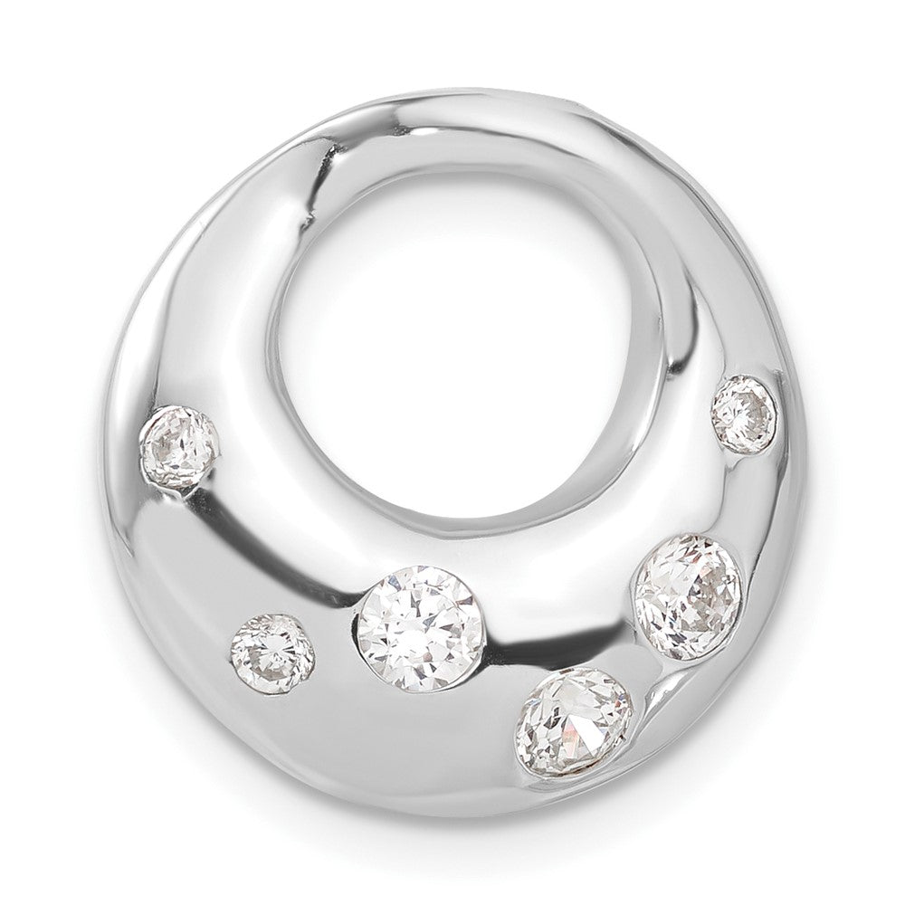 Sterlingsilber Rhodiniert Zirkonia Kreis Anhänger