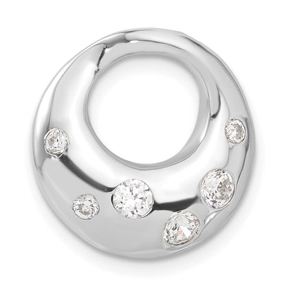 Sterlingsilber Rhodiniert Zirkonia Kreis Anhänger