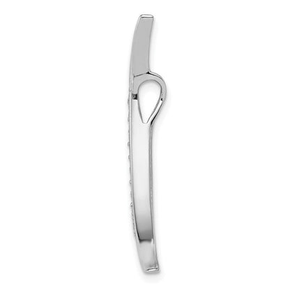 Sterlingsilber Rhodiniert Zirkonia Mond Anhänger