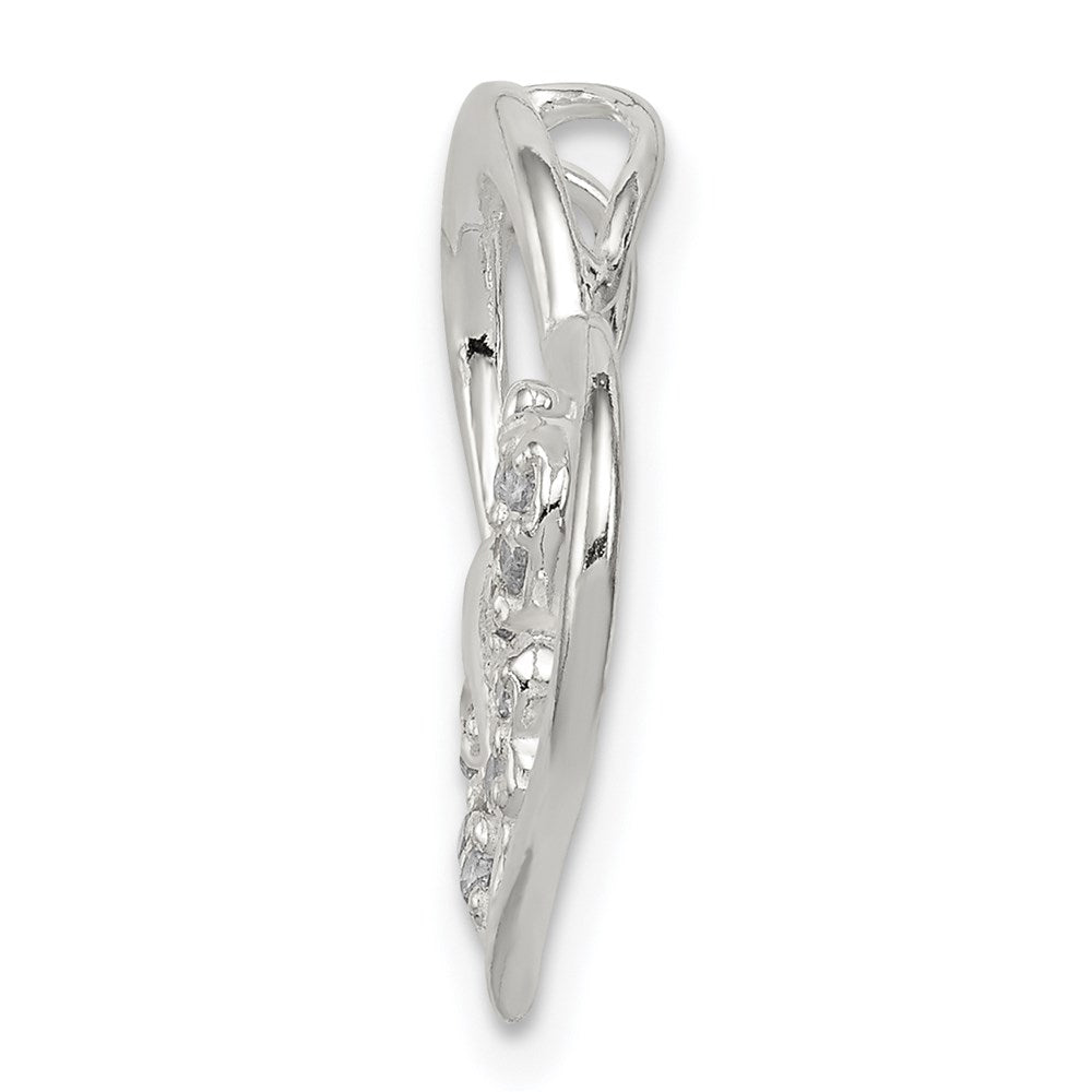 Sterlingsilber Zirkonia Herz mit Schmetterling Kette Anhänger