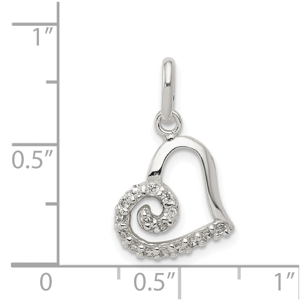 Sterlingsilber Zirkonia Herz Anhänger