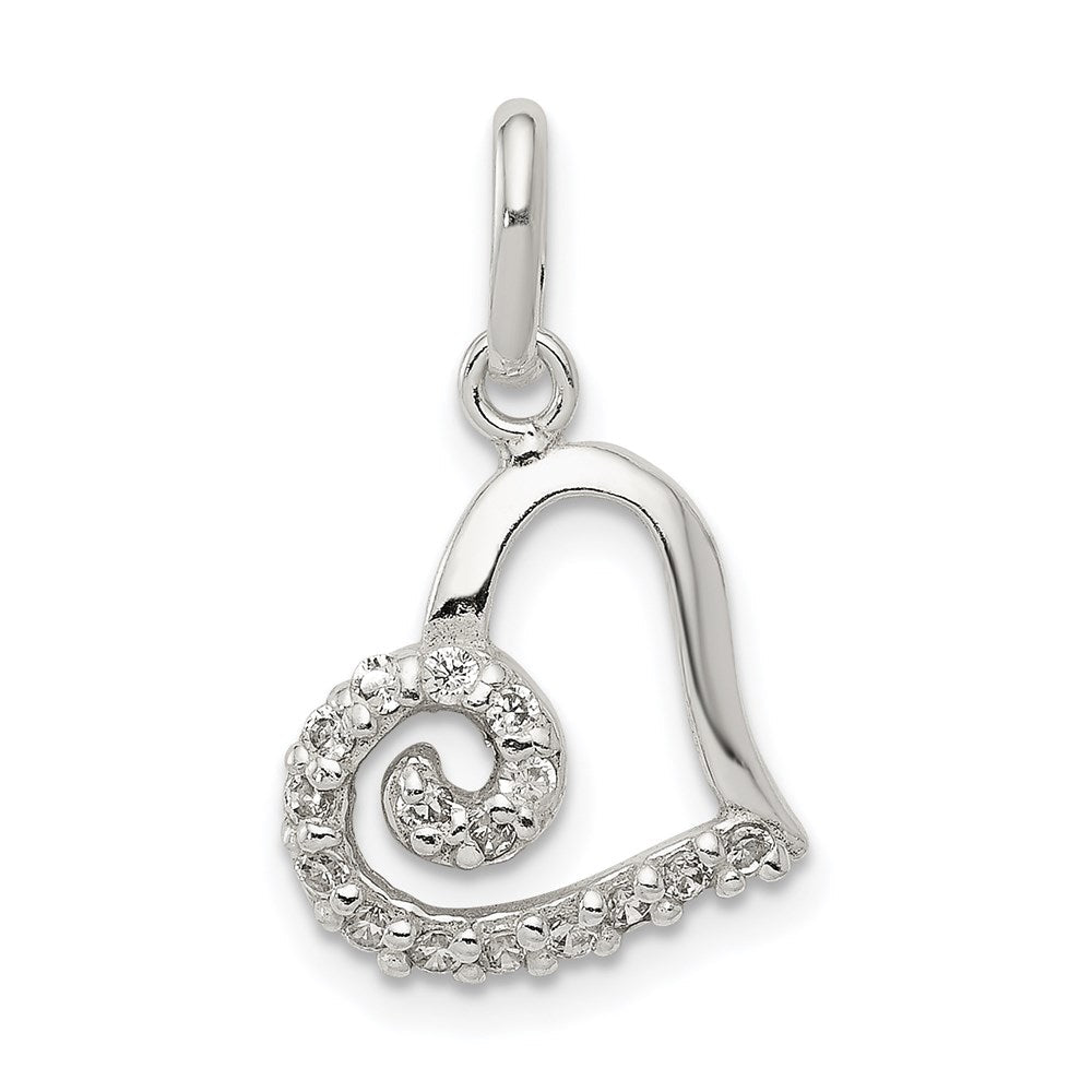 Sterlingsilber Zirkonia Herz Anhänger