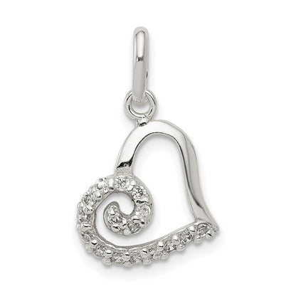Sterlingsilber Zirkonia Herz Anhänger