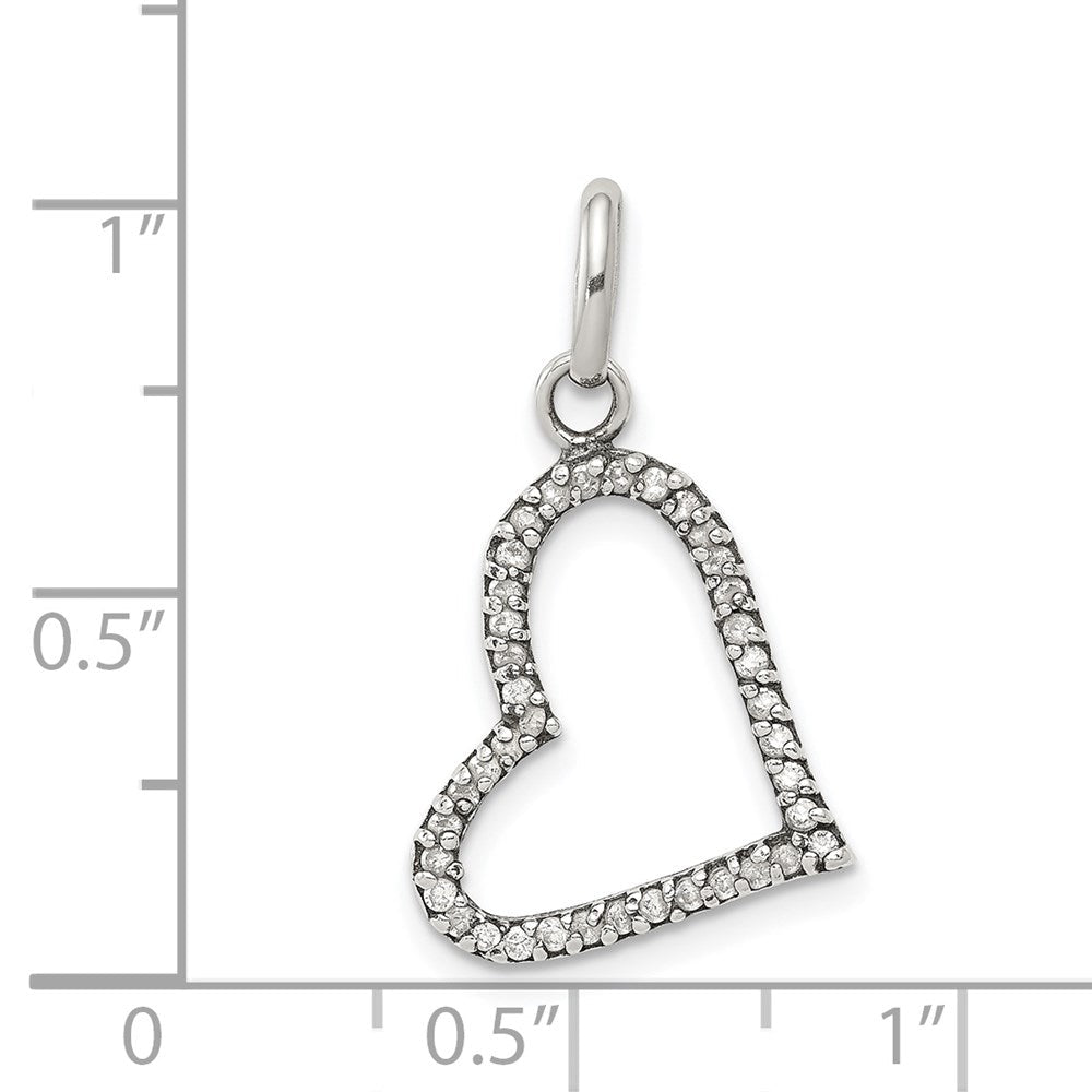 Sterlingsilber Zirkonia Herz Anhänger