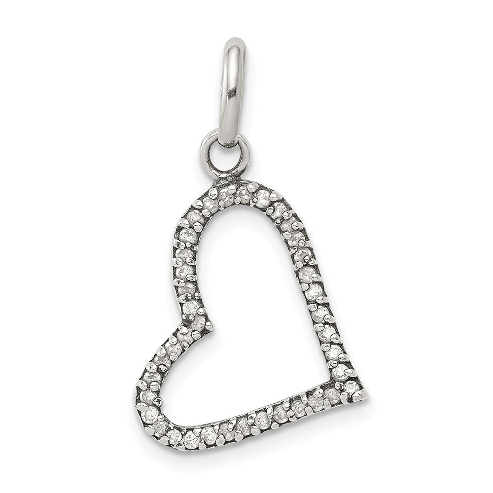 Sterlingsilber Zirkonia Herz Anhänger