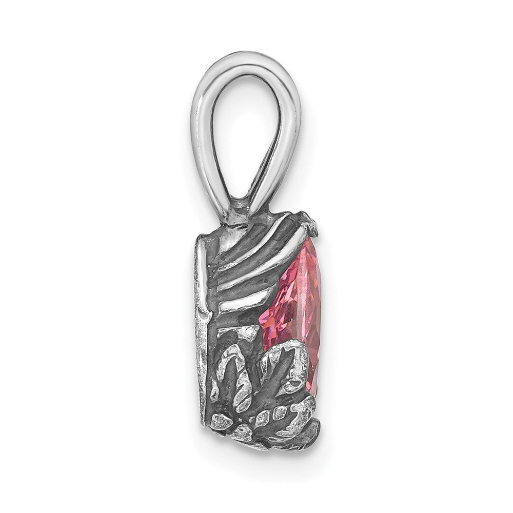 Sterlingsilber Antikisiert Rosa Zirkonia Anhänger