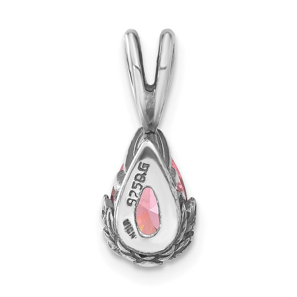Sterlingsilber Antikisiert Rosa Zirkonia Anhänger