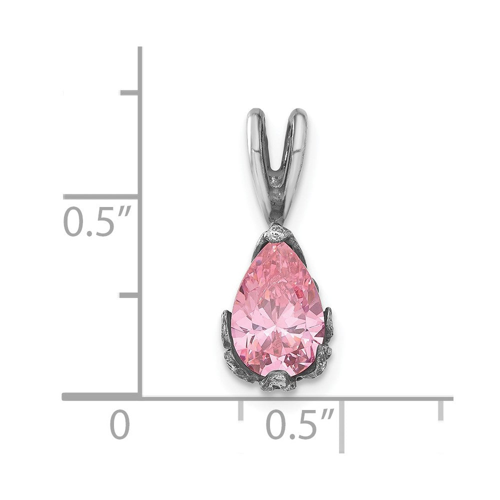 Sterlingsilber Antikisiert Rosa Zirkonia Anhänger