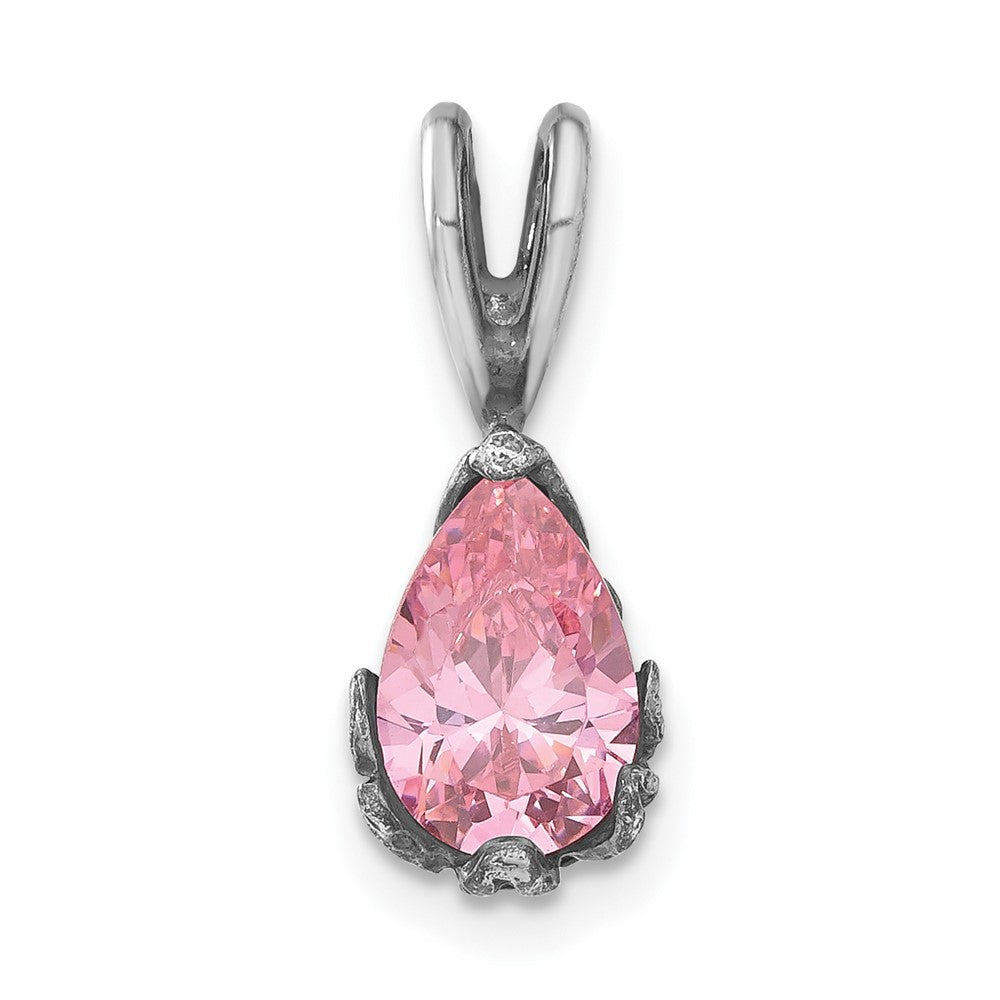 Sterlingsilber Antikisiert Rosa Zirkonia Anhänger