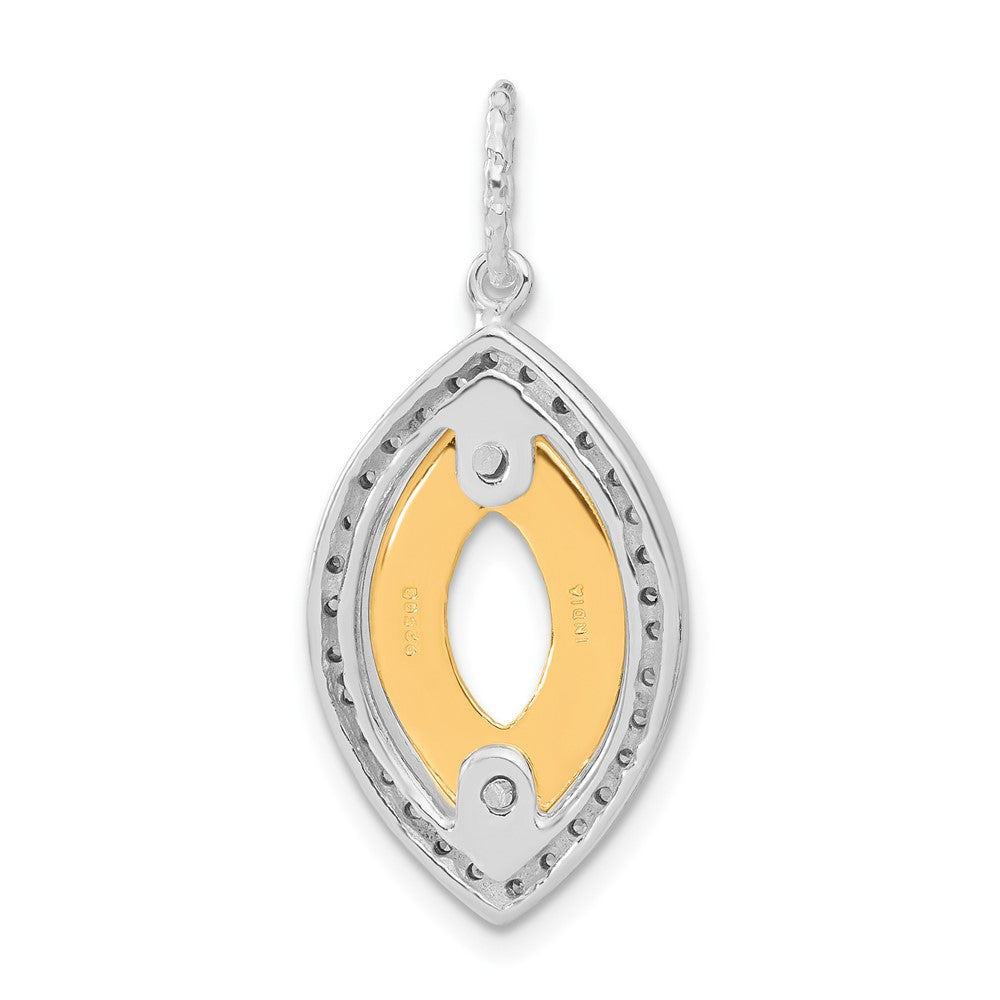 Sterlingsilber & Glanz Vergoldet Zirkonia Diamantiert Anhänger
