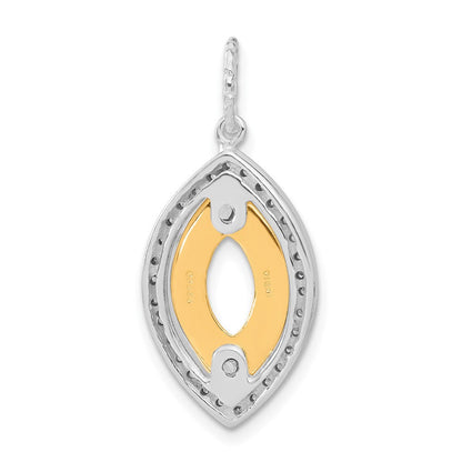 Sterlingsilber & Glanz Vergoldet Zirkonia Diamantiert Anhänger