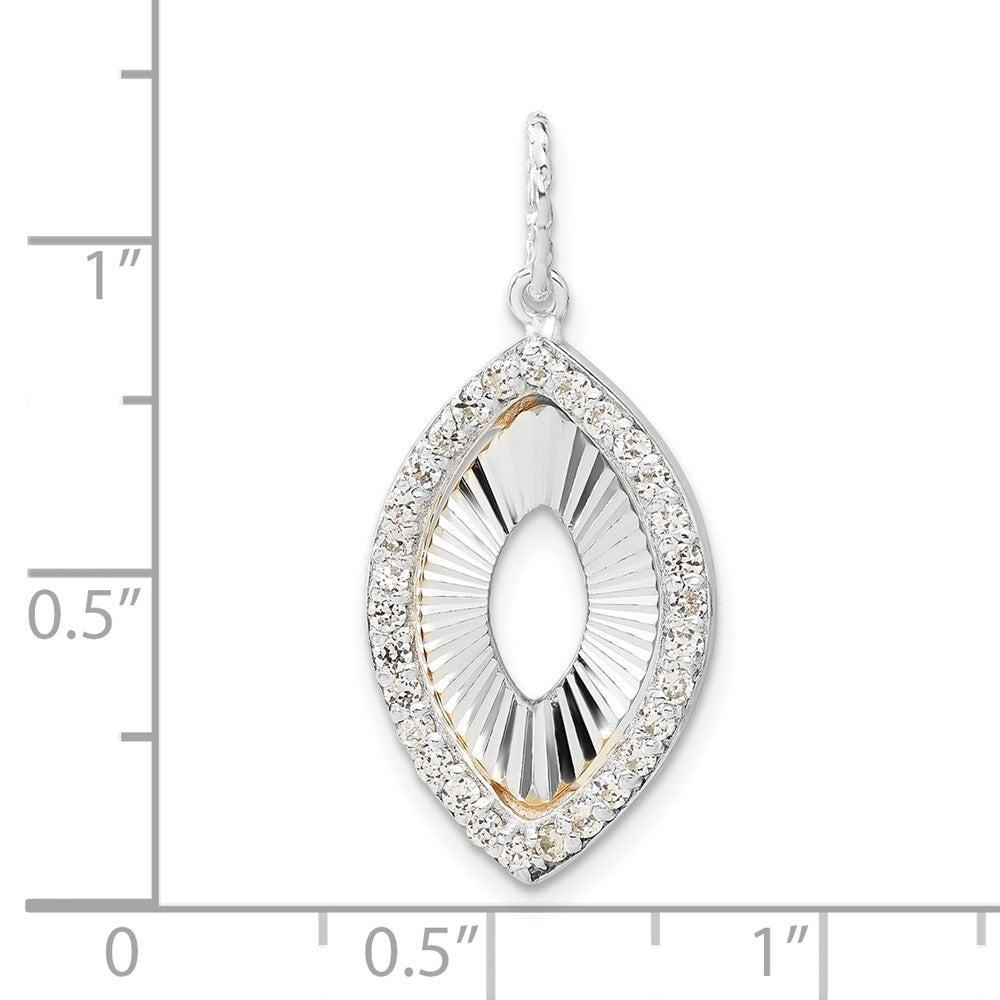 Sterlingsilber & Glanz Vergoldet Zirkonia Diamantiert Anhänger