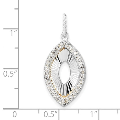 Sterlingsilber & Glanz Vergoldet Zirkonia Diamantiert Anhänger