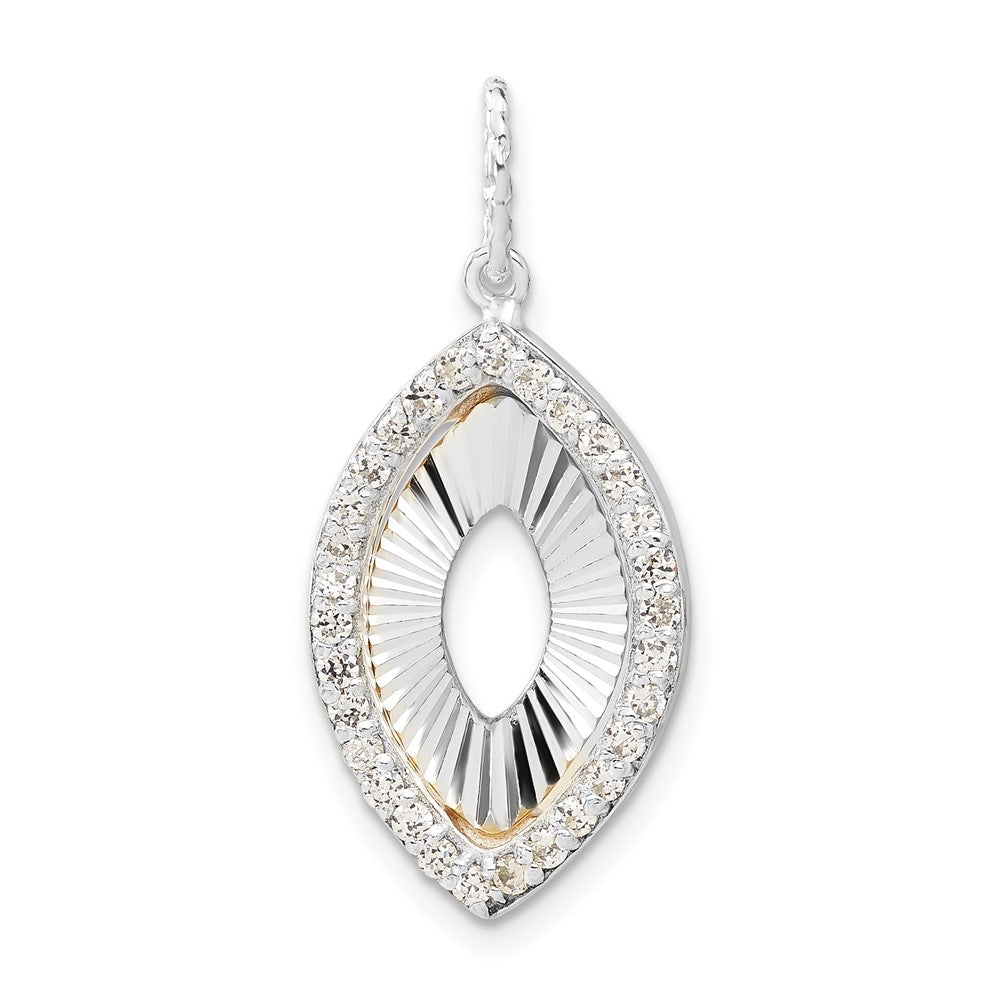 Sterlingsilber & Glanz Vergoldet Zirkonia Diamantiert Anhänger