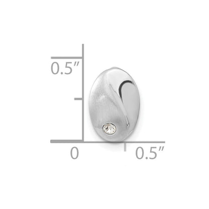 Sterlingsilber Rhodiniert Poliert & Satiniert Zirkonia Anhänger