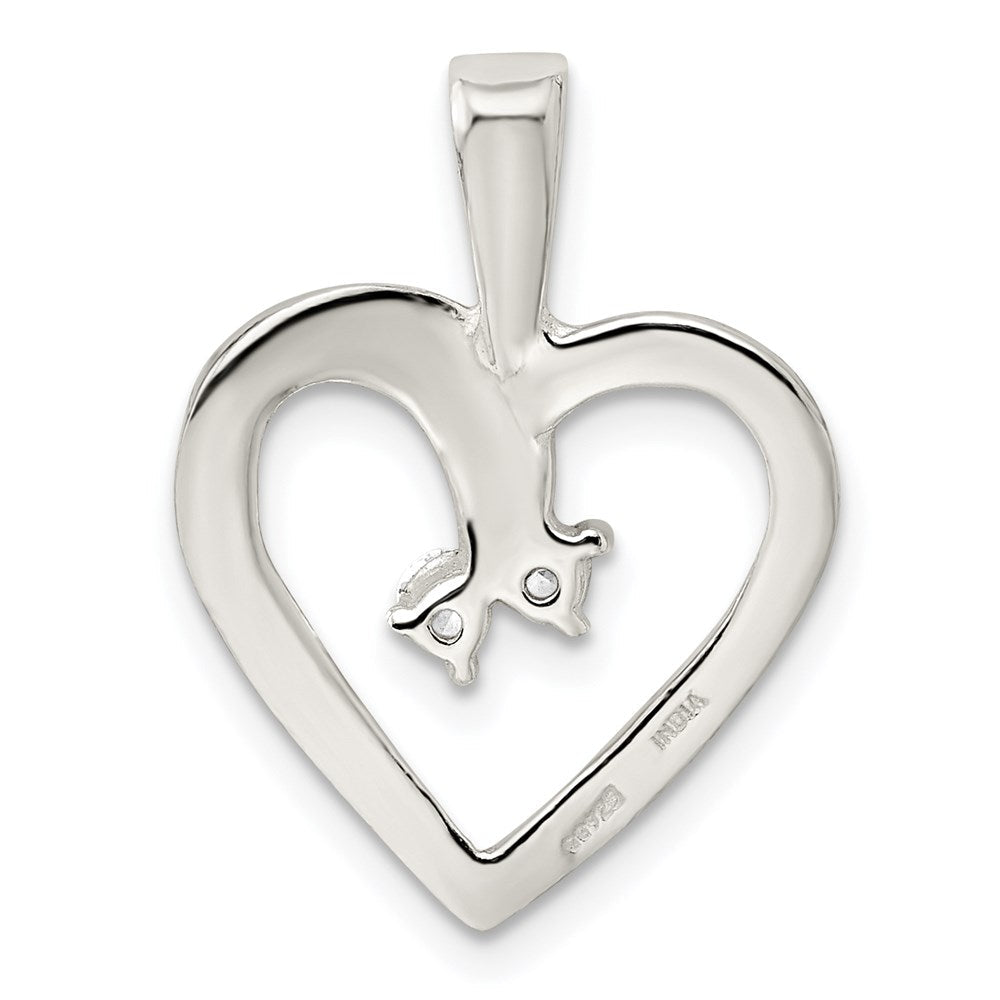 Sterlingsilber Zirkonia & Herz Anhänger
