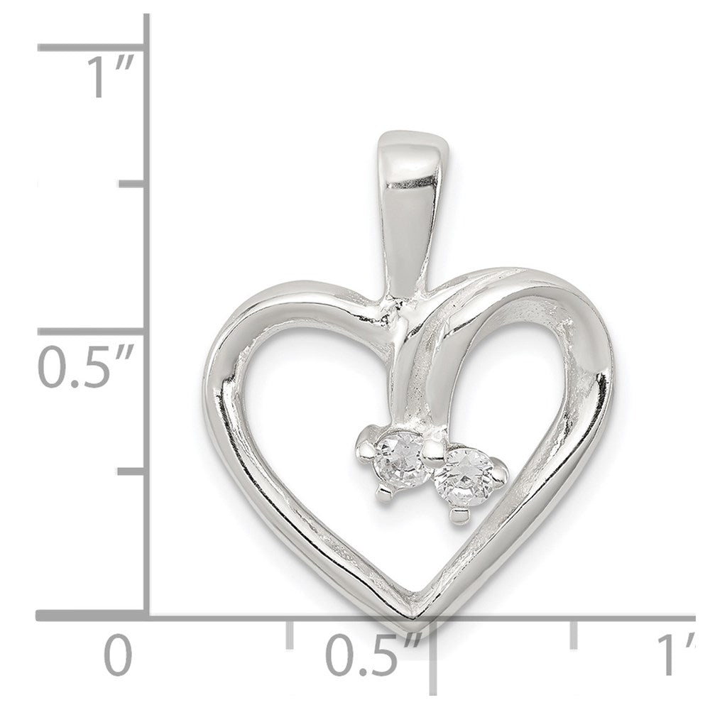 Sterlingsilber Zirkonia & Herz Anhänger