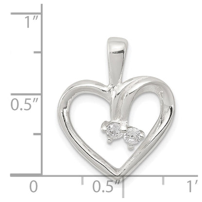 Sterlingsilber Zirkonia & Herz Anhänger