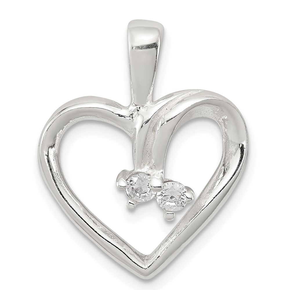 Sterlingsilber Zirkonia & Herz Anhänger