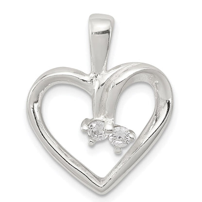Sterlingsilber Zirkonia & Herz Anhänger