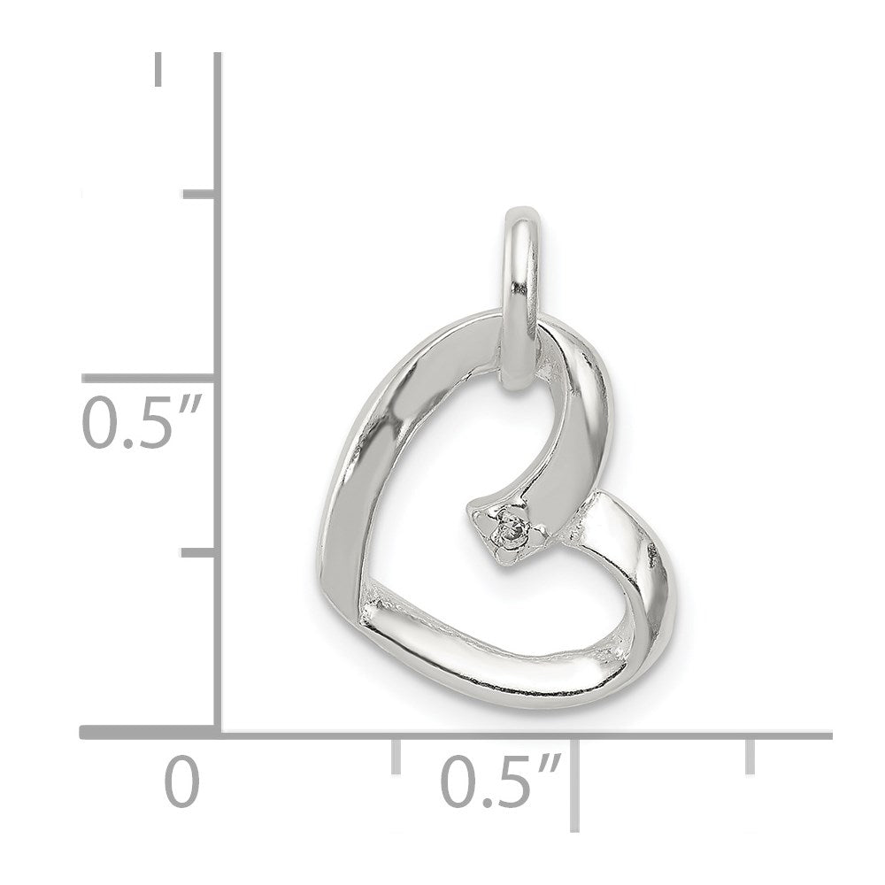 Sterlingsilber Herz mit Zirkonia Anhänger