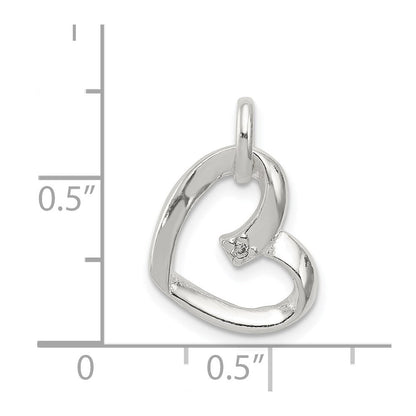Sterlingsilber Herz mit Zirkonia Anhänger