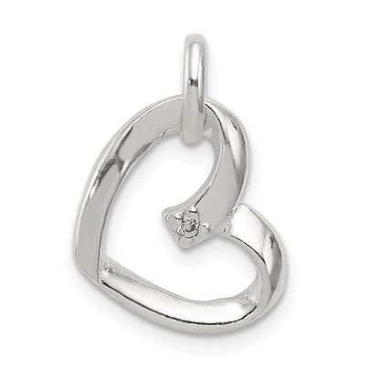 Sterlingsilber Herz mit Zirkonia Anhänger