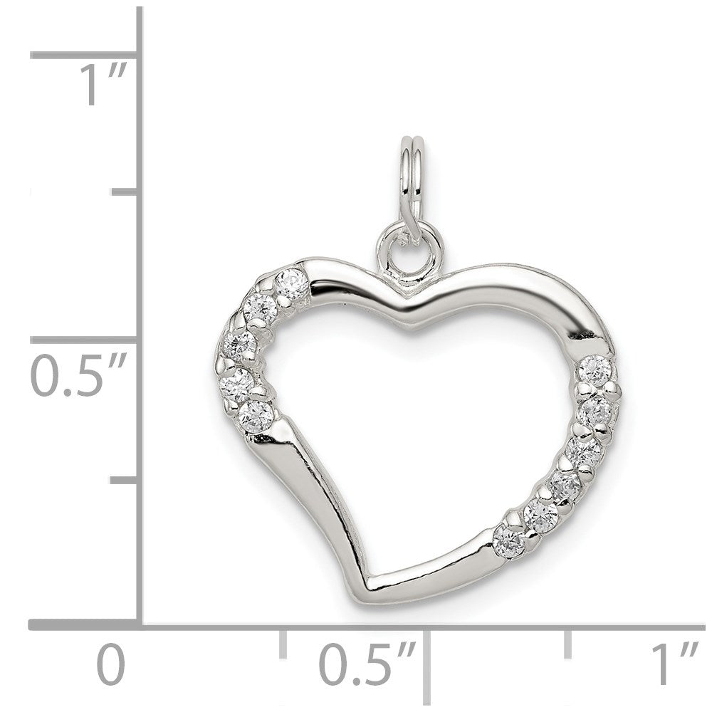 Sterlingsilber Zirkonia & Herz Anhänger