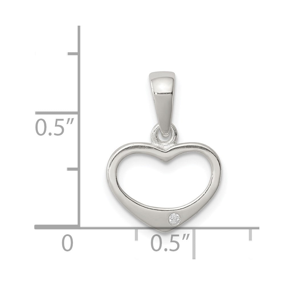 Sterlingsilber Zirkonia Herz Anhänger