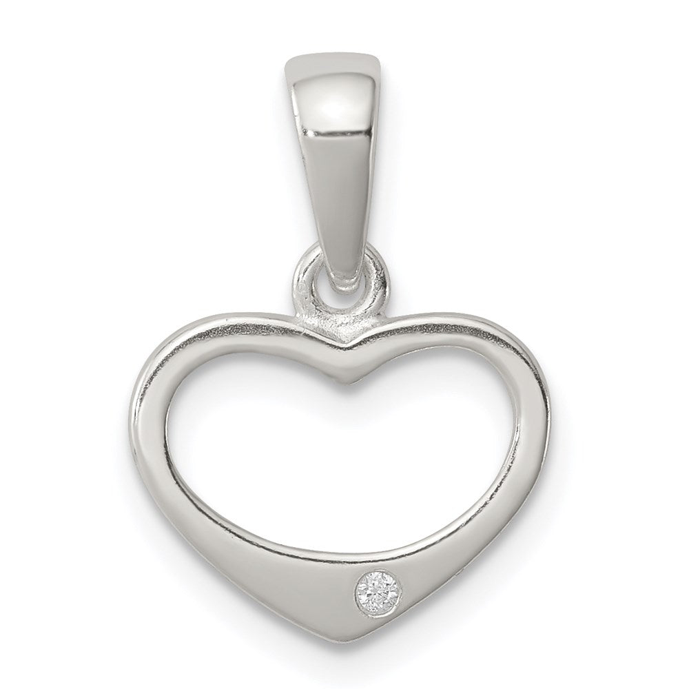 Sterlingsilber Zirkonia Herz Anhänger