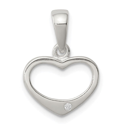 Sterlingsilber Zirkonia Herz Anhänger
