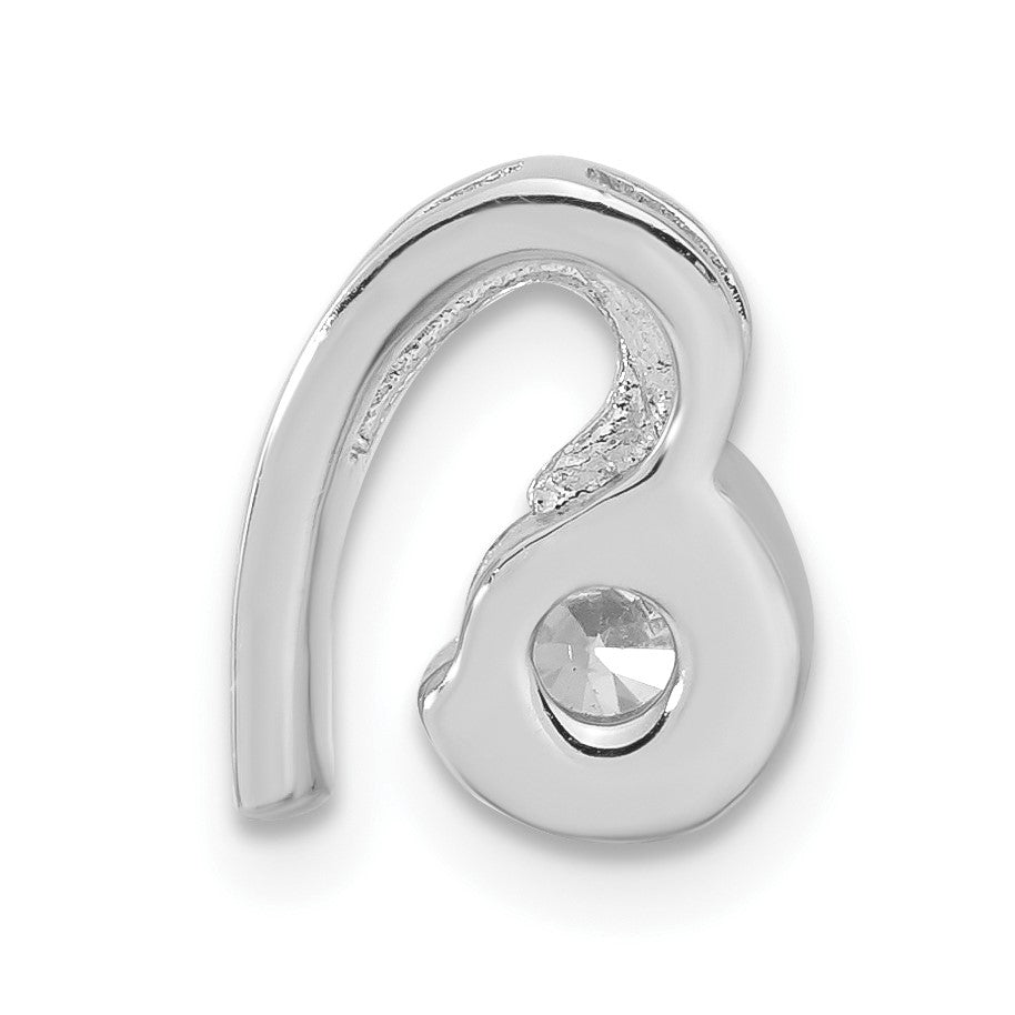 Sterlingsilber Rhodiniert Zirkonia Herz Anhänger