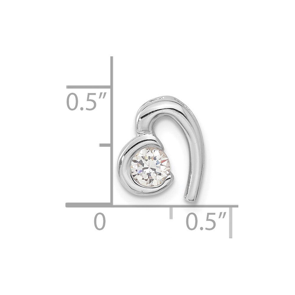 Sterlingsilber Rhodiniert Zirkonia Herz Anhänger