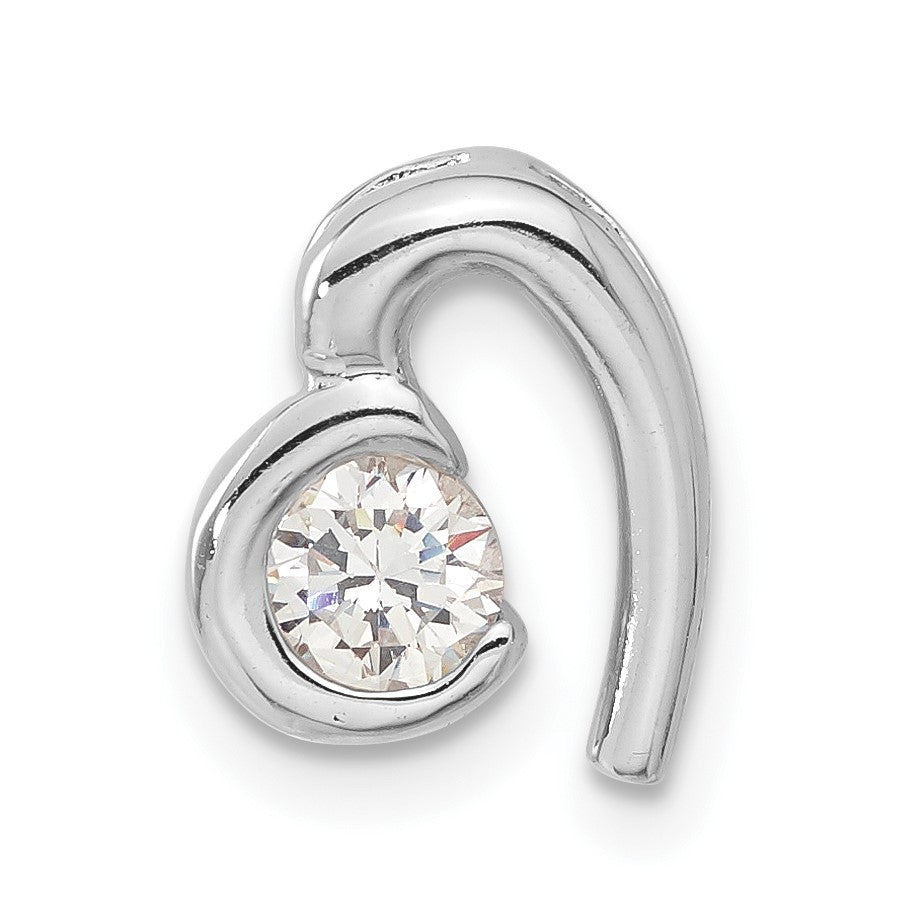 Sterlingsilber Rhodiniert Zirkonia Herz Anhänger